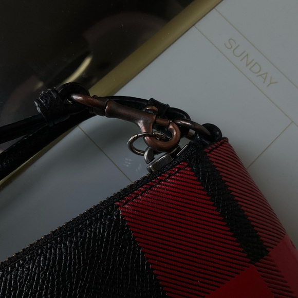 COACH Novelty Plaid Print Small Wristlet - Picture 5 of 9
